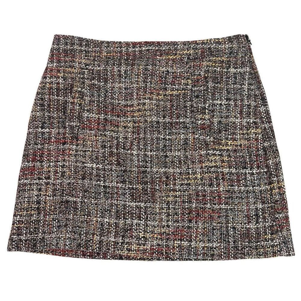 Loft Tweed Skirt size 12 Side Zip, Pockets